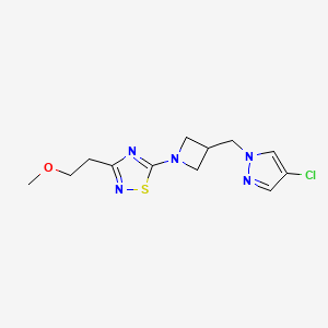 5-{3-[(4-chloro-1H-pyrazol-1-yl)methyl]azetidin-1-yl}-3-(2-methoxyethyl)-1,2,4-thiadiazole