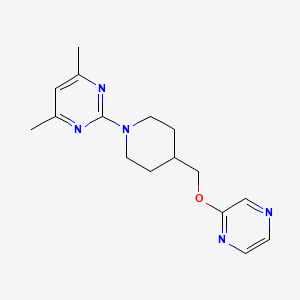 4,6-Dimethyl-2-{4-[(pyrazin-2-yloxy)methyl]piperidin-1-yl}pyrimidine