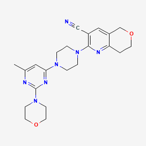 2-{4-[6-methyl-2-(morpholin-4-yl)pyrimidin-4-yl]piperazin-1-yl}-5H,7H,8H-pyrano[4,3-b]pyridine-3-carbonitrile