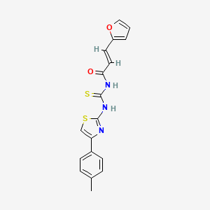 molecular formula C18H15N3O2S2 B1226298 3-(2-furyl)-N-({[4-(4-methylphenyl)-1,3-thiazol-2-yl]amino}carbonothioyl)acrylamide 
