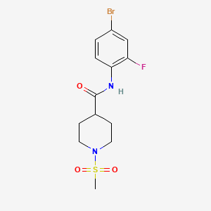 molecular formula C13H16BrFN2O3S B1226299 N-(4-bromo-2-fluorophenyl)-1-methylsulfonyl-4-piperidinecarboxamide 