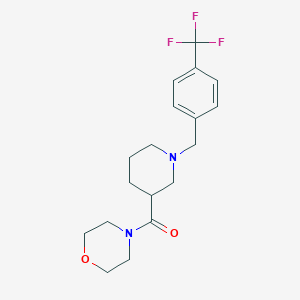 molecular formula C18H23F3N2O2 B12262993 4-(1-{[4-(Trifluoromethyl)phenyl]methyl}piperidine-3-carbonyl)morpholine 