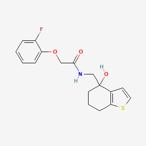 molecular formula C17H18FNO3S B12263006 2-(2-fluorophenoxy)-N-[(4-hydroxy-4,5,6,7-tetrahydro-1-benzothiophen-4-yl)methyl]acetamide 