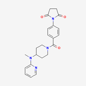 molecular formula C22H24N4O3 B12263008 1-(4-{4-[Methyl(pyridin-2-yl)amino]piperidine-1-carbonyl}phenyl)pyrrolidine-2,5-dione 