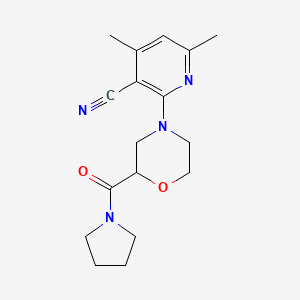 4,6-Dimethyl-2-[2-(pyrrolidine-1-carbonyl)morpholin-4-yl]pyridine-3-carbonitrile