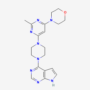 molecular formula C19H24N8O B12263054 4-[2-methyl-6-(4-{7H-pyrrolo[2,3-d]pyrimidin-4-yl}piperazin-1-yl)pyrimidin-4-yl]morpholine 