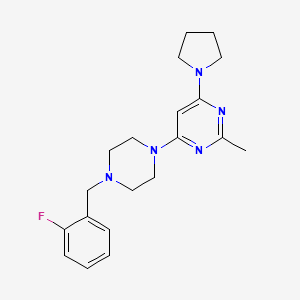 4-{4-[(2-Fluorophenyl)methyl]piperazin-1-yl}-2-methyl-6-(pyrrolidin-1-yl)pyrimidine