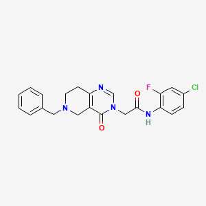 2-{6-benzyl-4-oxo-3H,4H,5H,6H,7H,8H-pyrido[4,3-d]pyrimidin-3-yl}-N-(4-chloro-2-fluorophenyl)acetamide