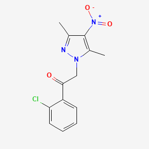 molecular formula C13H12ClN3O3 B1226310 1-(2-Chlorophenyl)-2-(3,5-dimethyl-4-nitro-1-pyrazolyl)ethanone CAS No. 5354-48-3