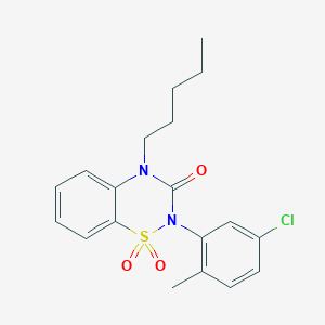 molecular formula C19H21ClN2O3S B12263101 2-(5-Chloro-2-methylphenyl)-1,1-dioxo-4-pentyl-1lambda6,2,4-benzothiadiazin-3-one 