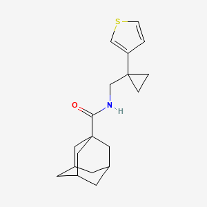 molecular formula C19H25NOS B12263106 N-{[1-(thiophen-3-yl)cyclopropyl]methyl}adamantane-1-carboxamide 