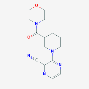 molecular formula C15H19N5O2 B12263125 3-[3-(Morpholine-4-carbonyl)piperidin-1-yl]pyrazine-2-carbonitrile 