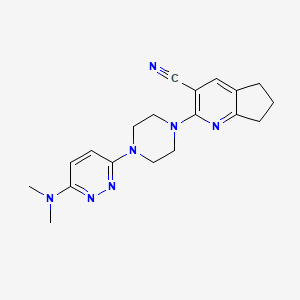 2-{4-[6-(dimethylamino)pyridazin-3-yl]piperazin-1-yl}-5H,6H,7H-cyclopenta[b]pyridine-3-carbonitrile