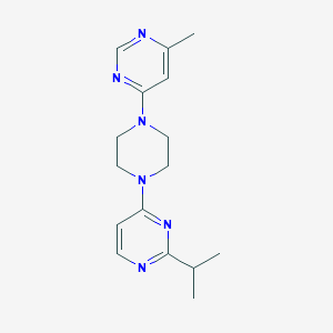 molecular formula C16H22N6 B12263146 4-[4-(6-Methylpyrimidin-4-yl)piperazin-1-yl]-2-(propan-2-yl)pyrimidine 