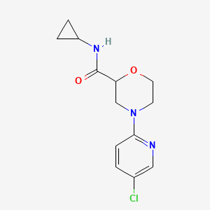 molecular formula C13H16ClN3O2 B12263186 4-(5-chloropyridin-2-yl)-N-cyclopropylmorpholine-2-carboxamide 