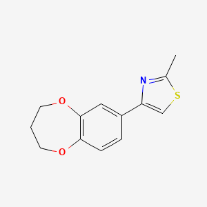 molecular formula C13H13NO2S B1226319 4-(3,4-二氢-2H-1,5-苯并二氧杂环庚-7-基)-2-甲基噻唑 