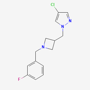 4-chloro-1-({1-[(3-fluorophenyl)methyl]azetidin-3-yl}methyl)-1H-pyrazole