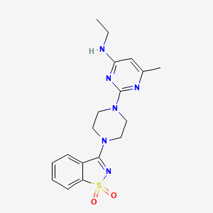 3-{4-[4-(Ethylamino)-6-methylpyrimidin-2-yl]piperazin-1-yl}-1lambda6,2-benzothiazole-1,1-dione