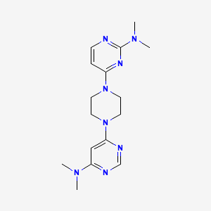 molecular formula C16H24N8 B12263218 4-{4-[6-(dimethylamino)pyrimidin-4-yl]piperazin-1-yl}-N,N-dimethylpyrimidin-2-amine 