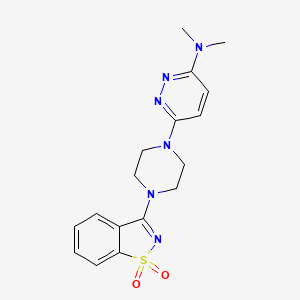 3-{4-[6-(Dimethylamino)pyridazin-3-yl]piperazin-1-yl}-1lambda6,2-benzothiazole-1,1-dione