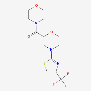 molecular formula C13H16F3N3O3S B12263242 2-(Morpholine-4-carbonyl)-4-[4-(trifluoromethyl)-1,3-thiazol-2-yl]morpholine 