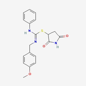 molecular formula C19H19N3O3S B1226325 (2,5-二氧代吡咯烷-3-基) N'-[(4-甲氧苯基)甲基]-N-苯基氨基甲酰亚氨基硫代酸酯 CAS No. 5766-39-2