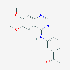 molecular formula C18H17N3O3 B12263263 1-{3-[(6,7-Dimethoxyquinazolin-4-yl)amino]phenyl}ethanone CAS No. 153437-66-2