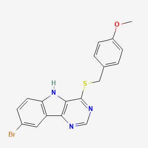 8-bromo-4-{[(4-methoxyphenyl)methyl]sulfanyl}-5H-pyrimido[5,4-b]indole