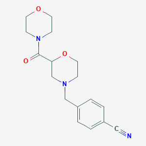 molecular formula C17H21N3O3 B12263297 4-{[2-(Morpholine-4-carbonyl)morpholin-4-yl]methyl}benzonitrile 