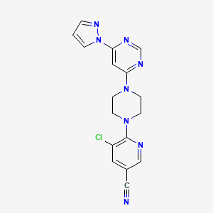 5-chloro-6-{4-[6-(1H-pyrazol-1-yl)pyrimidin-4-yl]piperazin-1-yl}pyridine-3-carbonitrile