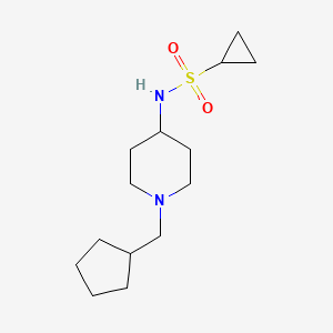 molecular formula C14H26N2O2S B12263323 N-[1-(cyclopentylmethyl)piperidin-4-yl]cyclopropanesulfonamide 