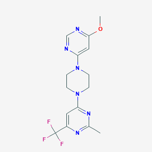 molecular formula C15H17F3N6O B12263343 4-[4-(6-Methoxypyrimidin-4-yl)piperazin-1-yl]-2-methyl-6-(trifluoromethyl)pyrimidine 