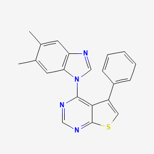 molecular formula C21H16N4S B1226335 4-(5,6-二甲基-1-苯并咪唑基)-5-苯基噻吩[2,3-d]嘧啶 