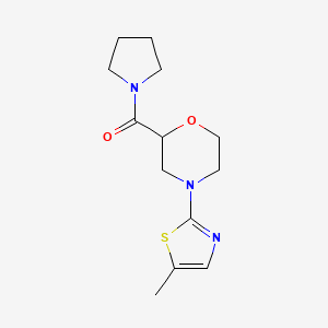 molecular formula C13H19N3O2S B12263355 4-(5-Methyl-1,3-thiazol-2-yl)-2-(pyrrolidine-1-carbonyl)morpholine 