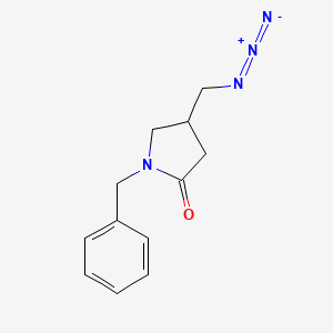 molecular formula C12H14N4O B12263365 4-(Azidomethyl)-1-benzylpyrrolidin-2-one 