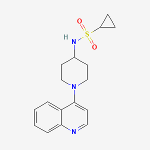 molecular formula C17H21N3O2S B12263369 N-[1-(quinolin-4-yl)piperidin-4-yl]cyclopropanesulfonamide 