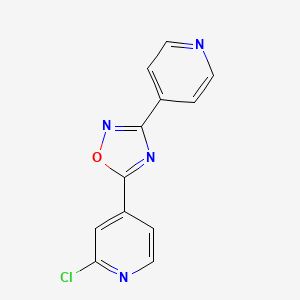 molecular formula C12H7ClN4O B12263387 2-Chloro-4-[3-(pyridin-4-YL)-1,2,4-oxadiazol-5-YL]pyridine 