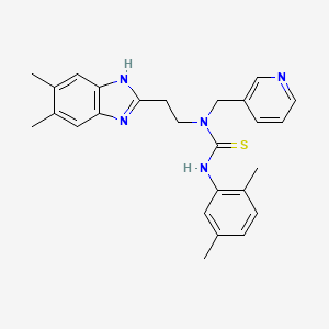 molecular formula C26H29N5S B1226339 1-[2-(5,6-dimethyl-1H-benzimidazol-2-yl)ethyl]-3-(2,5-dimethylphenyl)-1-(3-pyridinylmethyl)thiourea 