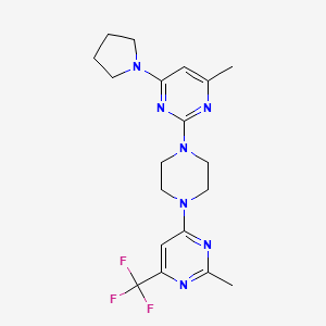 4-Methyl-2-{4-[2-methyl-6-(trifluoromethyl)pyrimidin-4-yl]piperazin-1-yl}-6-(pyrrolidin-1-yl)pyrimidine