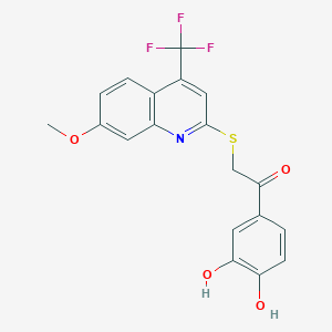 1-(3,4-Dihydroxyphenyl)-2-{[7-methoxy-4-(trifluoromethyl)quinolin-2-yl]sulfanyl}ethanone