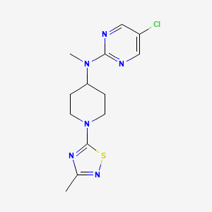 molecular formula C13H17ClN6S B12263454 5-chloro-N-methyl-N-[1-(3-methyl-1,2,4-thiadiazol-5-yl)piperidin-4-yl]pyrimidin-2-amine 