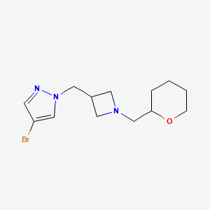 4-bromo-1-({1-[(oxan-2-yl)methyl]azetidin-3-yl}methyl)-1H-pyrazole