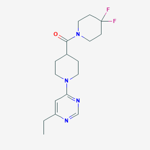 4-[4-(4,4-Difluoropiperidine-1-carbonyl)piperidin-1-yl]-6-ethylpyrimidine