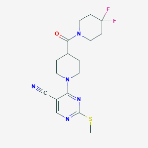 4-[4-(4,4-Difluoropiperidine-1-carbonyl)piperidin-1-yl]-2-(methylsulfanyl)pyrimidine-5-carbonitrile