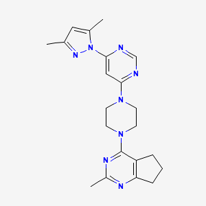 4-(3,5-dimethyl-1H-pyrazol-1-yl)-6-(4-{2-methyl-5H,6H,7H-cyclopenta[d]pyrimidin-4-yl}piperazin-1-yl)pyrimidine