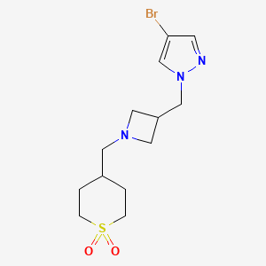 4-({3-[(4-bromo-1H-pyrazol-1-yl)methyl]azetidin-1-yl}methyl)-1lambda6-thiane-1,1-dione