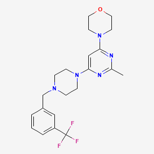 molecular formula C21H26F3N5O B12263505 4-[2-Methyl-6-(4-{[3-(trifluoromethyl)phenyl]methyl}piperazin-1-yl)pyrimidin-4-yl]morpholine 