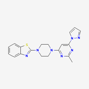 2-{4-[2-methyl-6-(1H-pyrazol-1-yl)pyrimidin-4-yl]piperazin-1-yl}-1,3-benzothiazole