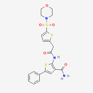 molecular formula C21H21N3O5S3 B1226352 2-[[2-[5-(4-吗啉基磺酰基)-2-噻吩基]-1-氧代乙基]氨基]-5-苯基-3-噻吩甲酰胺 