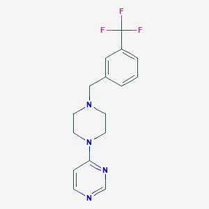 molecular formula C16H17F3N4 B12263522 4-(4-{[3-(Trifluoromethyl)phenyl]methyl}piperazin-1-yl)pyrimidine 